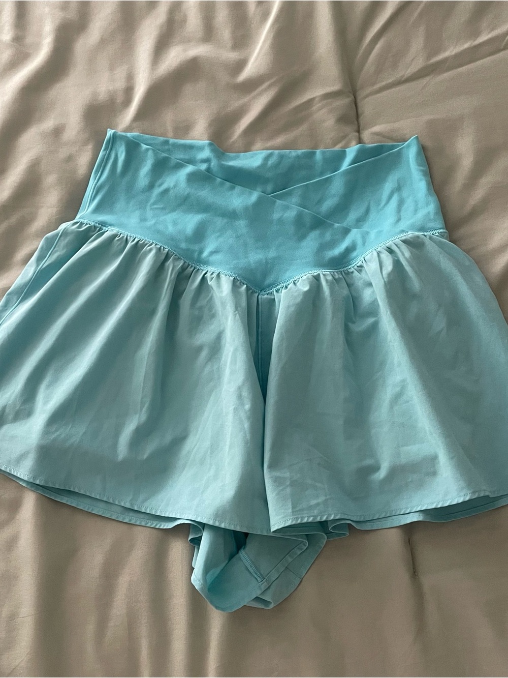 Aerie Offline Aqua Blue Crossover Athletic Shorts